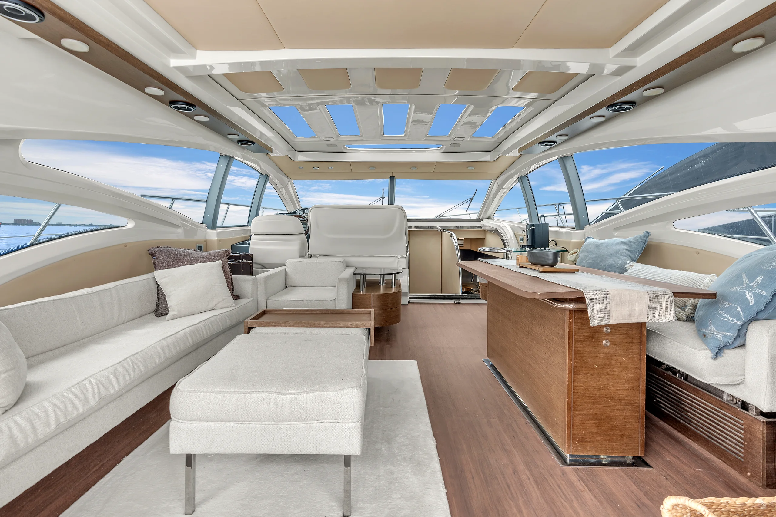 Yacht bow at sea